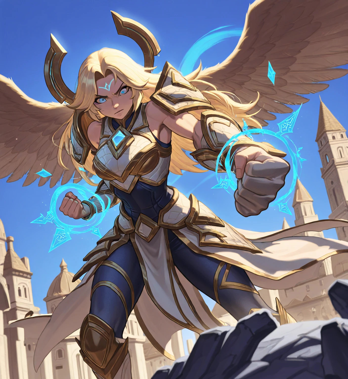ultra detailed, sharp focus, best quality, masterpiece, <lora:CHAR-Halluel:1> Halluel, dark skin, armor, castle background, purple cape, best quality, dynamic lighting, masterpiece, intricate details, full body shot
