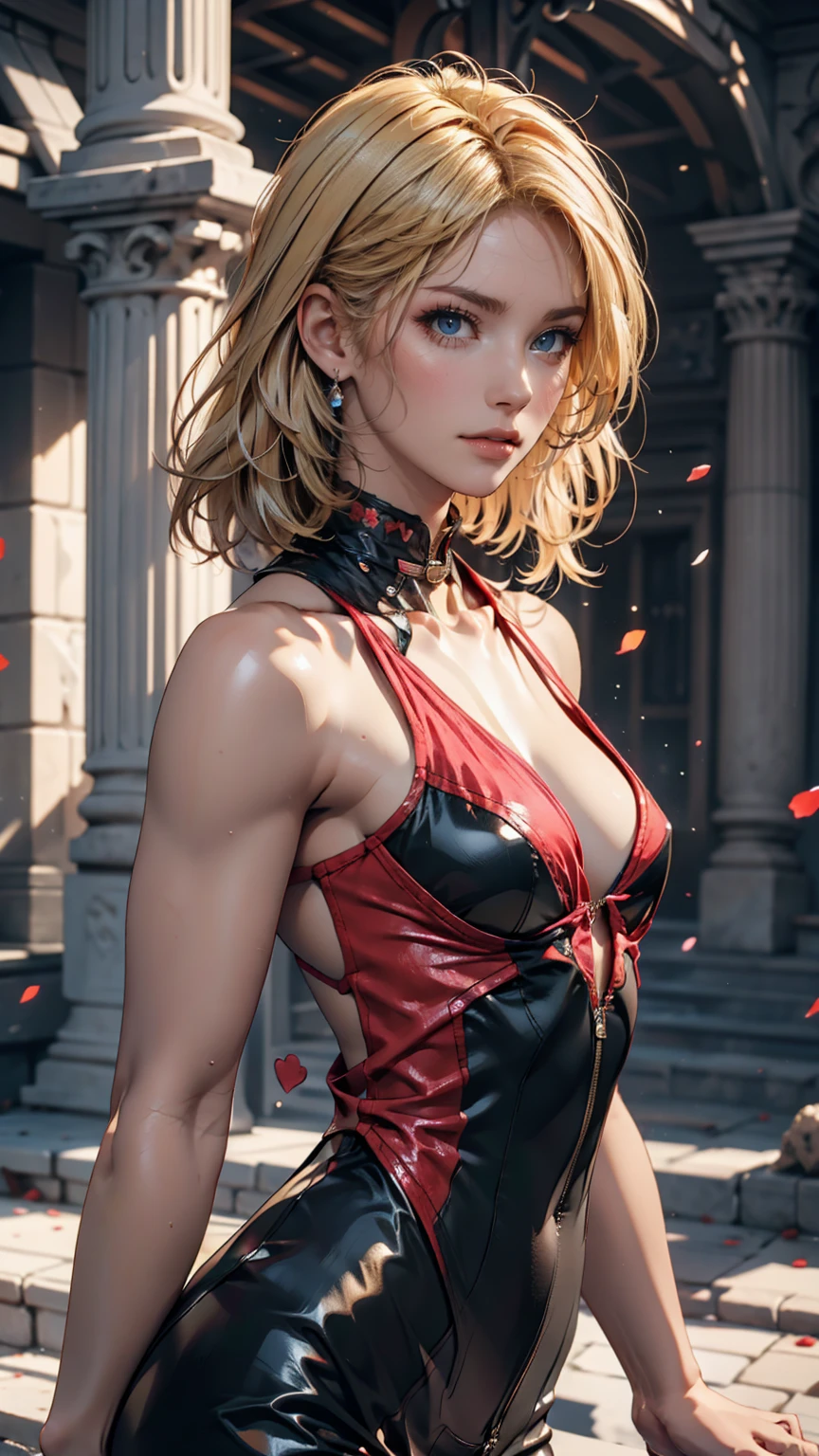 ((masterpiece, photorealistic:1.4, extremely intricate:1.3, photon mapping, radiosity, physically based rendering, ultra resolution, hyper-realistic, photorealistic:1.4, hyper-realistic, 8K)), ((((solo teenage supermodel, (satisfied, smirking, [large breasts:medium breasts:0.5], black silk vest, topless, red patterned jodhpurs), playful, straight hair ponytail [blonde hair:dark hair:0.9]), [skin detail:freckles:0.7]), fujicolor))
