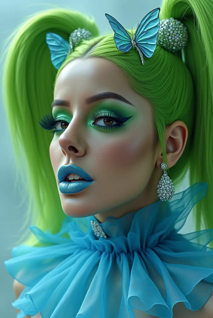Lady Gaga ((best quality)), ((masterpiece)), ((realistic)), Medusa, full body, hair is composed of numerous small snakes, green eyes, female face, carved metal top, real aura, trend in artstation, sharp focus, studio photo, intricate detail, very detailed, detailed eye, illustration, very detailed, sharp focus, digital rendering, professional, 4k