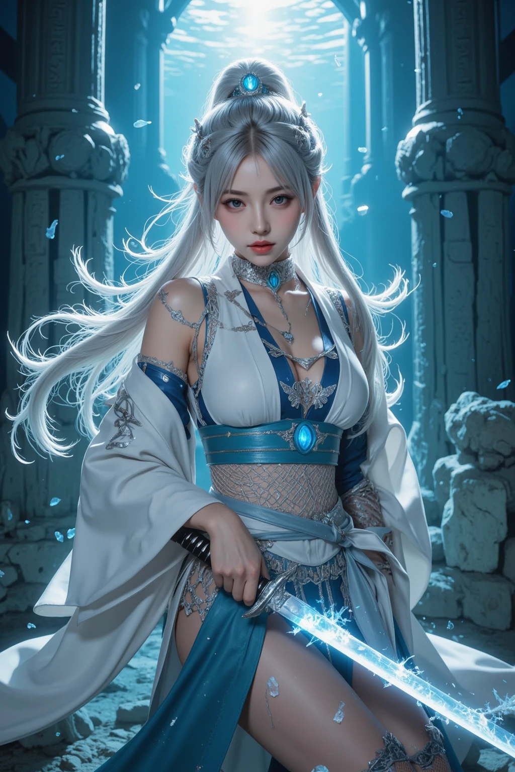 (Photoreal Stick:1.4, masutepiece:1..3, 8K), top-quality, ​masterpiece, 超A high resolution, Perfect dynamic composition, Professional camera work, Grow Light Effect, Mystical portrait, Cinematic Light, Highly detailed skin and facial texture:1.3, The ultra-detailliert, A detailed eye, (riding a dragon, carry a noble long cane), (myterious:1.3, Fanciful:1.2, tradition:1.2, majestueux:1.2), 1girl in, 25-years old, cute and sexy slim goddess, Fair skin, (Calm:0.9, Totally captivates you:1.0), (japanese kimono:1.3, off shoulders), (voluptuous breasts:0.9), (Backshots), (A beautiful Blue eyes, Eyes that feel beautiful eros:0.85), Sexy face:0.4, (A mouthfeel that feels beautiful eros:0.85), ((Too cute beauty:0.9)), Fantastic background, Eliminate unnecessary hands