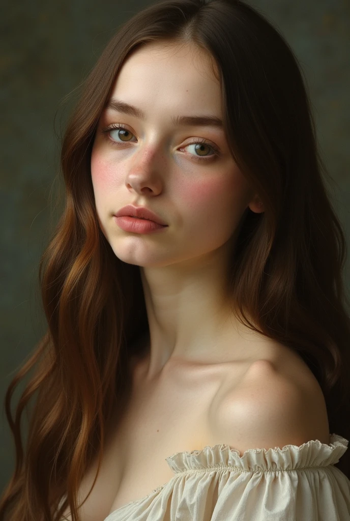 pale skin muscular nude brunette 13 year old girl huge breasts in the style of William-Adolphe Bouguereau