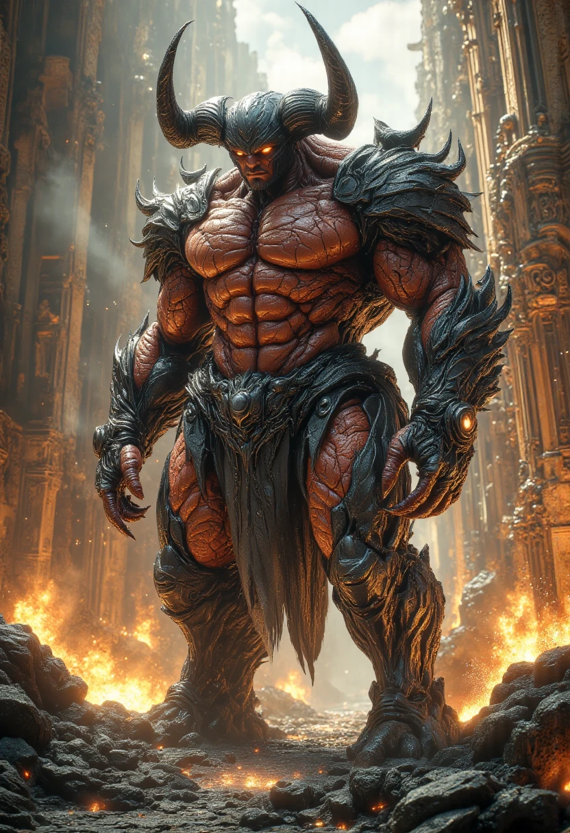 Game character standing drawing design,Orc female,Leather armor,Fur shoulders,Stout limbs,Strong muscles,The barefoot,Holding a huge barbed stick,Different layers overlay,Different angles,(Back all over the body:1.4),solid color backdrop,clean backdrop,depth of fields,high light,Real light,Ray traching,OC renderer,UE5 renderer,Hyper-realistic,best qualtiy,8K,Works of masters,super-fine,Detailed pubic hair,Correct anatomy,