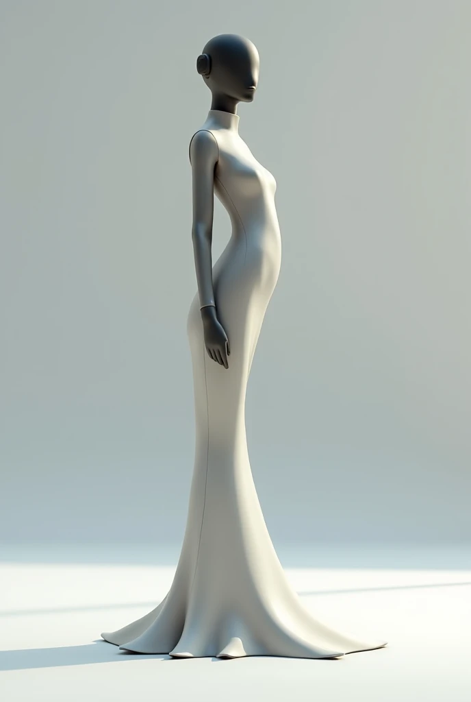 3d woman in white and blue