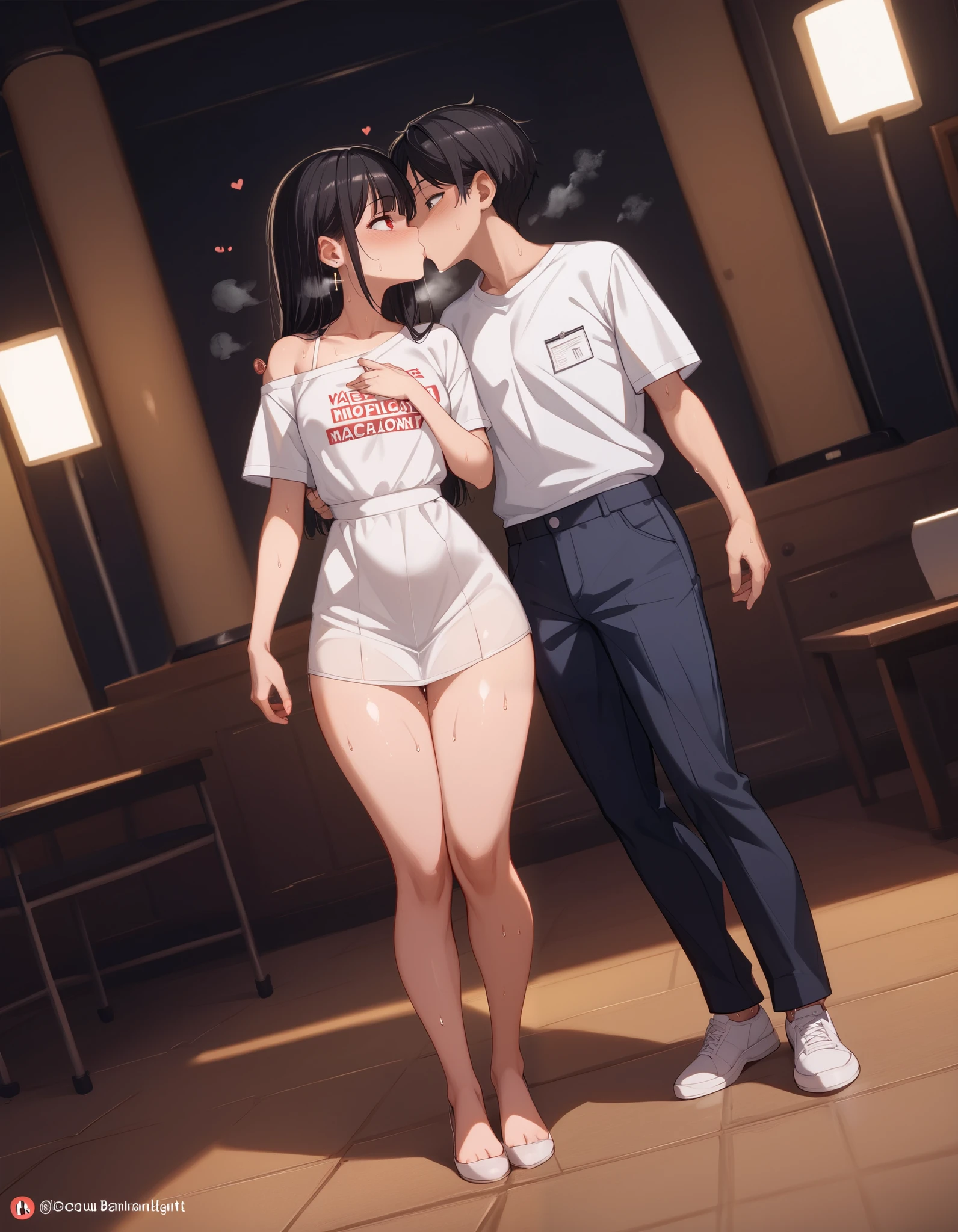 nsfw」(((( super wide angle full body shot )))) 、 long black hair 、 red eyes、Tsukuyomi Minato, One-off shoulder、 The shining big t-shirt 、 reality aerial clear NSFW photos y 、 super huge , high image quality , An anatomically correct masterpiece , Top Quality, high detail, damage to skin , high image quality モデル, retina, very detailed , textured skin, 超 high image quality , Aerial Obviously NSFW Photos y, background is blurry at an Egyptian temple , exposure , cinematic light effects from hips , Obviously NSFW Photos , reality,
、 lots of men surrounded by girls 、
(( backlight 、UV Blacklight Illumination)), Shiny White Shirt 、 The room is dark and there are no windows ..、 reality where the bedroom is illuminated with black and neon lights:1.3, on the bed ,
sweat, steam, , out of breath, Charming Smile , clothing、
condom on the street 、Passionate kiss、 lingerie with cross eyes scattered all over my chest , earrings for women , crouch 、、Double Room、((( software , Workplace Safety)))、
Busy waist