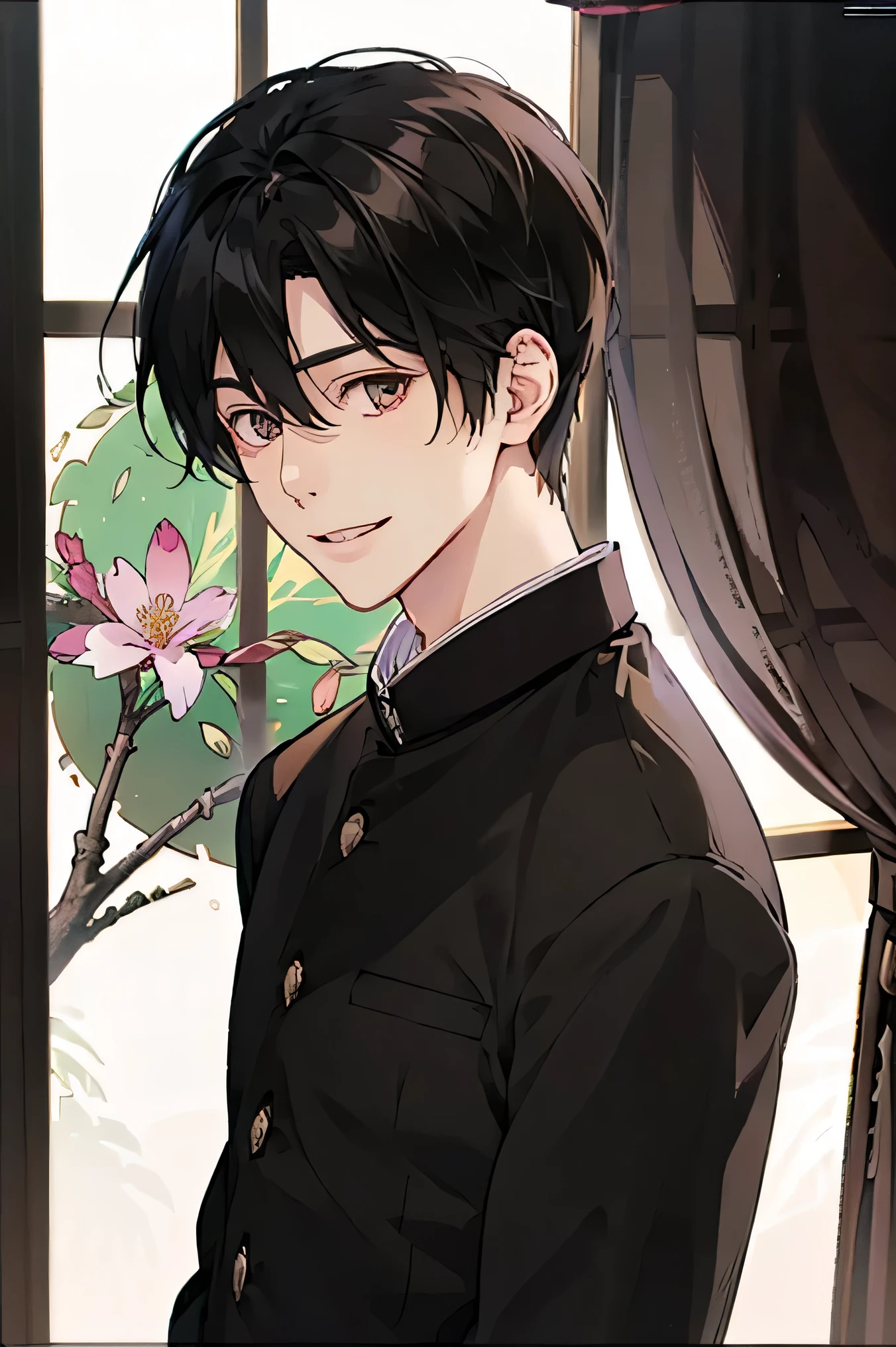  Japanese man 　　handsome　short dark-haired adult　short cropped 　　smile　In the classroom　　window　window windowの外は初spring　　spring　　Cherry Tree　Shaved head　Shaved head　　Shaved head　Shaved head　　Black school run　 school uniform　Black school run　　 顔がより大きくPortrait of a mysterious woman surrounded by 　　　　　　　　　Portrait of a mysterious woman surrounded by 