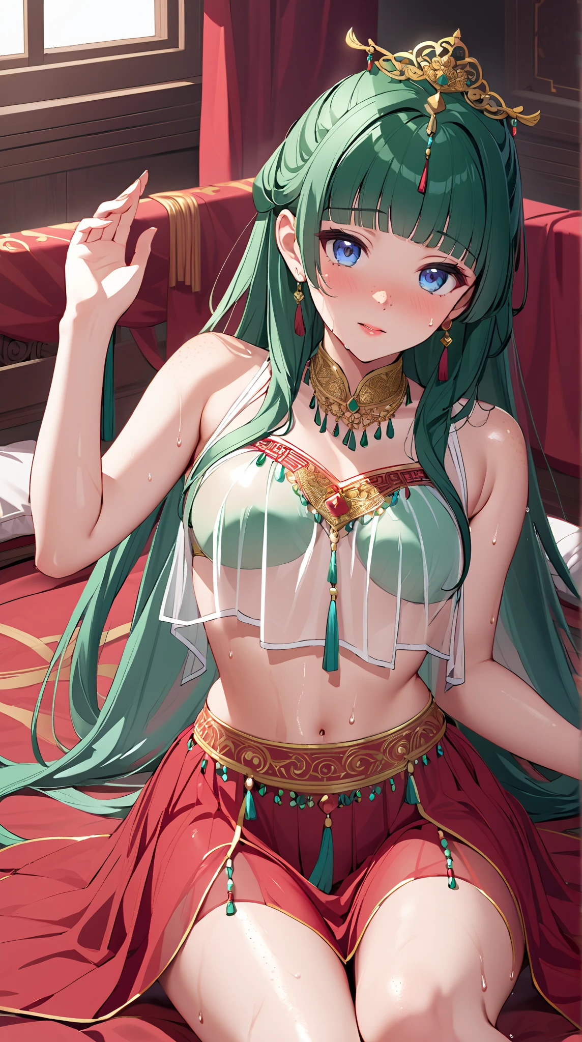 (masterpiece, best quality), intricate details,
1girl, <lora:palutena-10:0.8> palutena, jewelry, strapless, white dress, necklace
sweating, boob sweat,
all fours, hanging breasts, blushing, downblouse, cleavage,