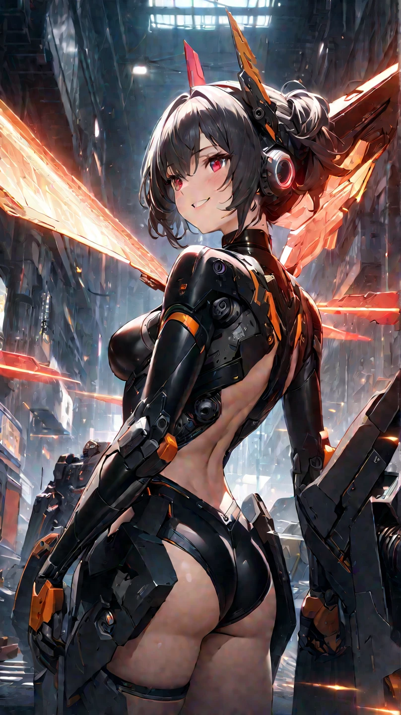 girl cyborg midnight cute smile sorrow
