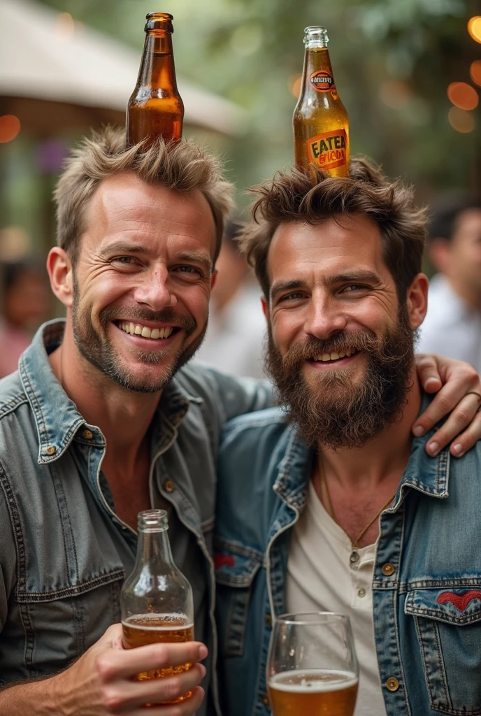 2 handsome cute attractive cowboy man sitting on a farm drinking beer young cute man without beard without shirt the other one has short beard and wears shirt arrayas handsome attractive man boyfriends