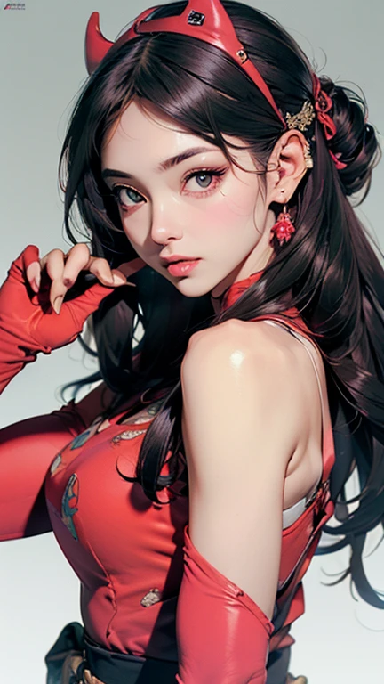 (masterpiece,Highest quality,Ultra-high resolution),Japanese women, (((Very beautiful 25 year old girl))), pretty girl、Look at the photographer､ ((Beautiful low ponytail)), Very cute face, Glossy Lips, Double eyelids on both eyes,Natural smile、 Natural Makeup, Long eyelashes, Shiny and smooth hair､Center image, Perfect limbs, Perfect Anatomy,(((Shiny red cheongsam)))、(((Looking Back)),