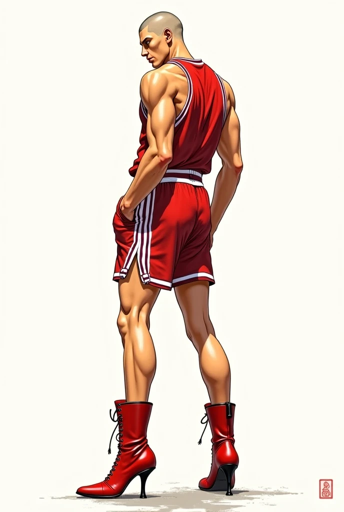 Basketball clothes，Basketball clothes上号码是八号，Nike shorts，White socks，No shoes，Lying on the endless blue bed，The hero leans back and shoots on the bed，Full body portrait，There is a basketball on the bed，Stretch your hands outward，Eyes closed，Dark skin，Dark Skin，Solitary，individual，Brown skin，Bigfoot,（Facing the audience），(muscular)，Farther distance，The camera looks down from a high place，The protagonist has very long legs, male, Huge body，The character is a burly man，Dynamic Action，Light from above，Clothes show shoulders，Clean face，Lift his head，Keep your eyes open，