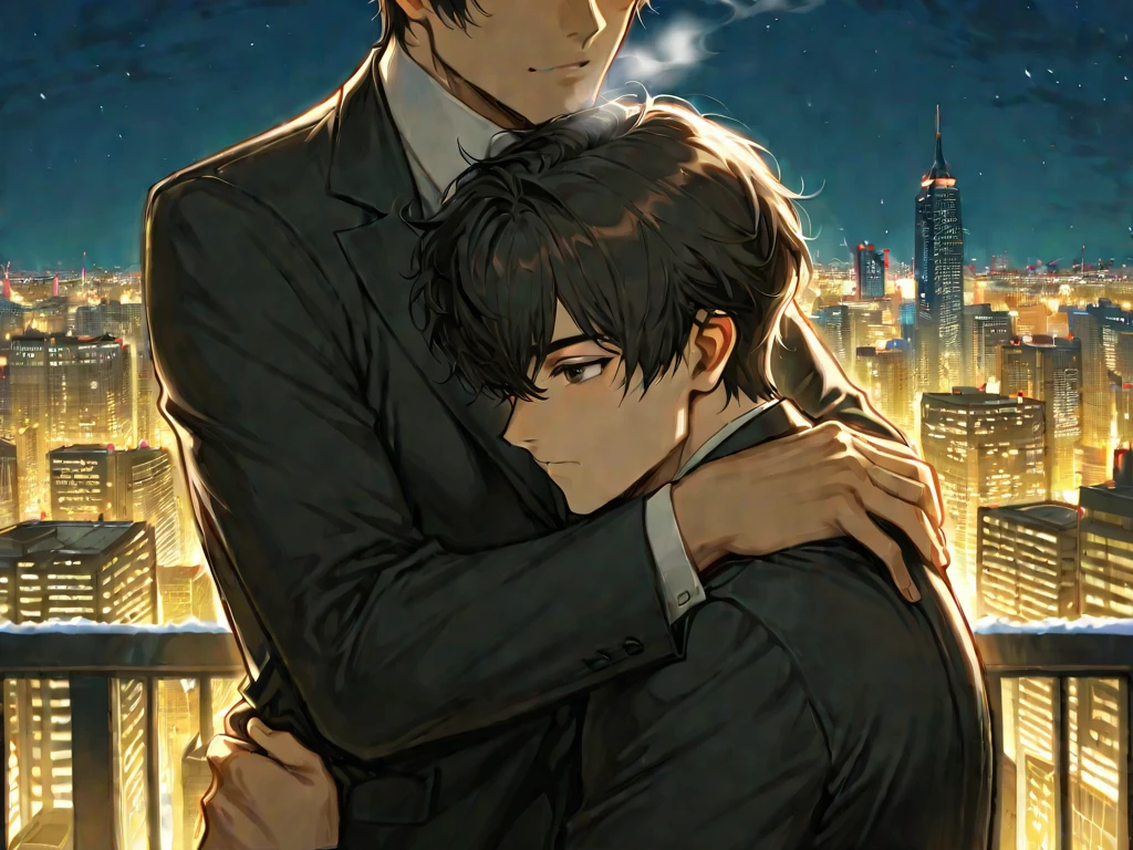 (absurdres), (perfect anatomy), (ingenious angle), (variations of poses),like a dream, beautiful composition, RAW photo, extremely delicate and beautiful, aesthetic,2 people, 2 shots, boy, looking away, 14 years old, friends, active posing, city, warm atmosphere, 2 people, perfect composition, trending pixiv fanbox, clear eyes, anime hand drawn illustration,