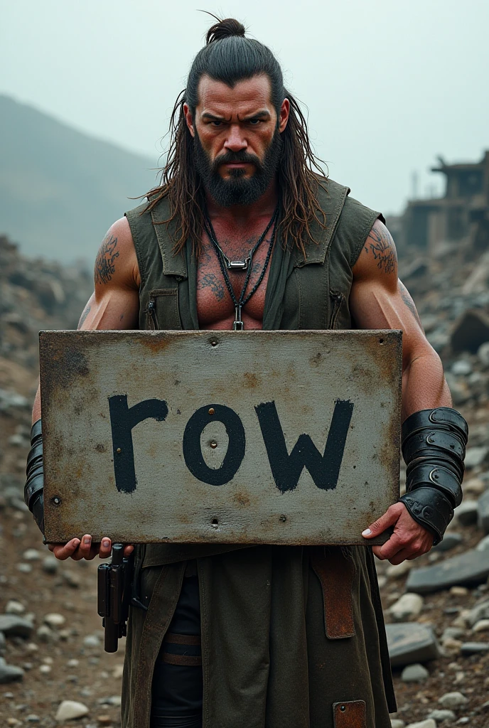 Photo of conan the barbarian with sign that says "Netflix and snacks ready"
