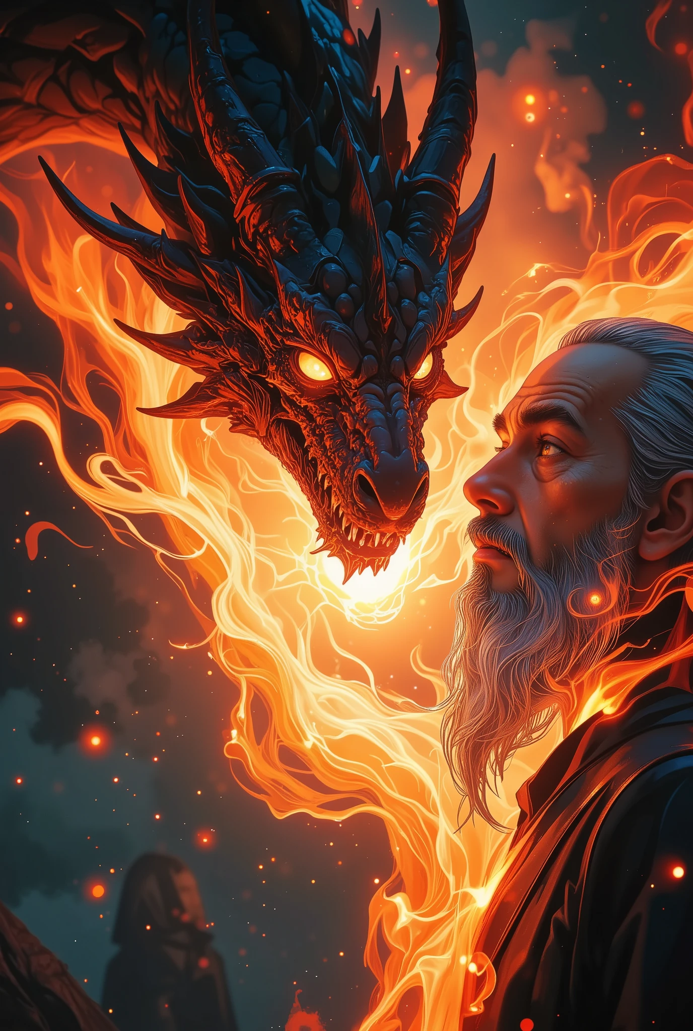 (Beautiful Dragon Eyes, The Emperor with Dark Eyes ride above his head), Alone, (eye focus, dynamic), Overwhelming Dragon's Eyes, close-up, Eyes Reminiscent of Dragons, View All, Fusion of Elements of Providence, Ancient Genealogy, Immovable Silence and Destruction, shining, dark dragon fantasy, BREAK Stunningly Beautiful Eyes, big, Clean Glowing Full Concentration on Intimidating Vibrations, Clear Eyes That See Through the Future,
Precise and attractive overall composition,from above,The perfect golden ratio, excellent balance between subject and margins, perfect beauty down to the smallest detail, Subjects Expressed Delicate and Vividly Expressed, sharp and clear line drawing, Colorful Textures Full of Realism, Use all colors that can be output, Extremely transparent, realistic texture, Finest workmanship,8K high resolution,photographer-style realistic finish,Professional Light and Shadow,brilliant and deep colors,dreamy atmosphere, ROUGH,