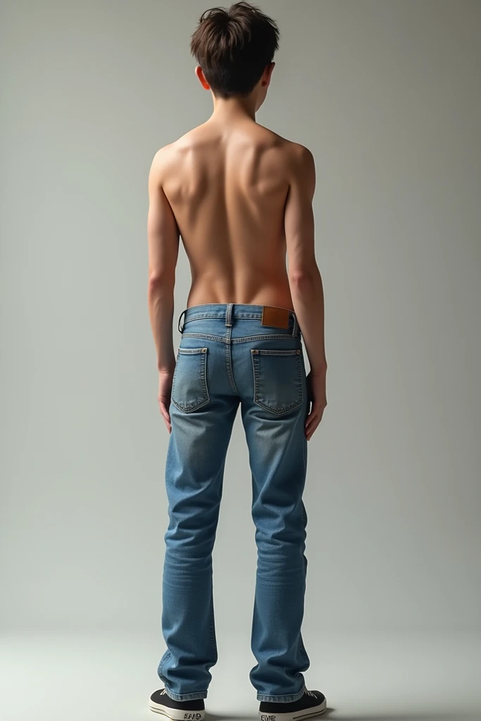 Aged boy with a big ass in jeans ( view from behind)