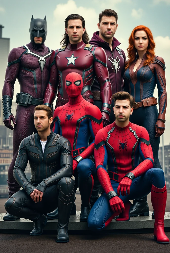 Hulk, Iron Man, Black Widow y Spiderman