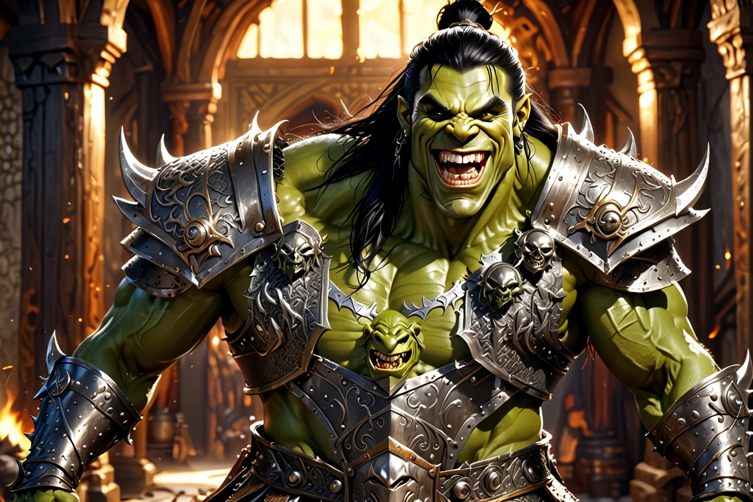 world of warcraft，orc warrior，Wolf warriors，battleaxe，Furious