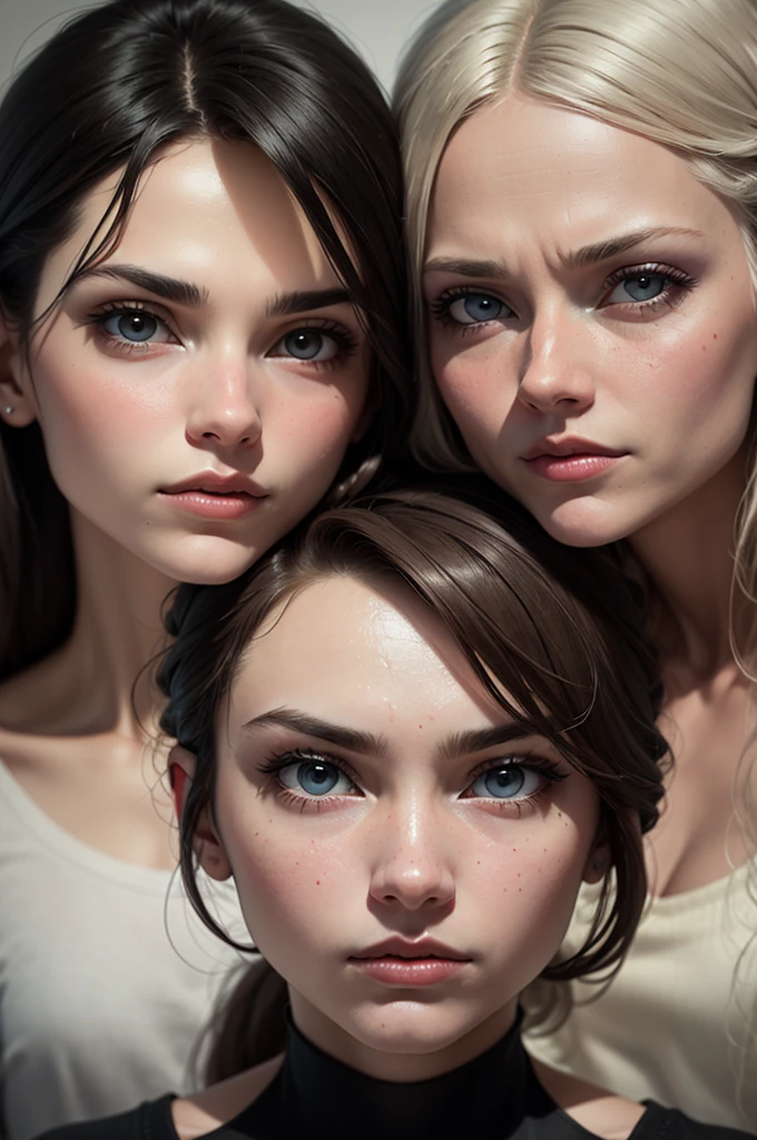 messy hair, gradient hair, character chart, bust chart, close-up, ray tracing, high detail, Social realism, UHD, retina, masterpiece, ccurate, anatomically correct, textured skin, super detail, high details, high quality, highres, award winning, best quality, 16k, HD --auto