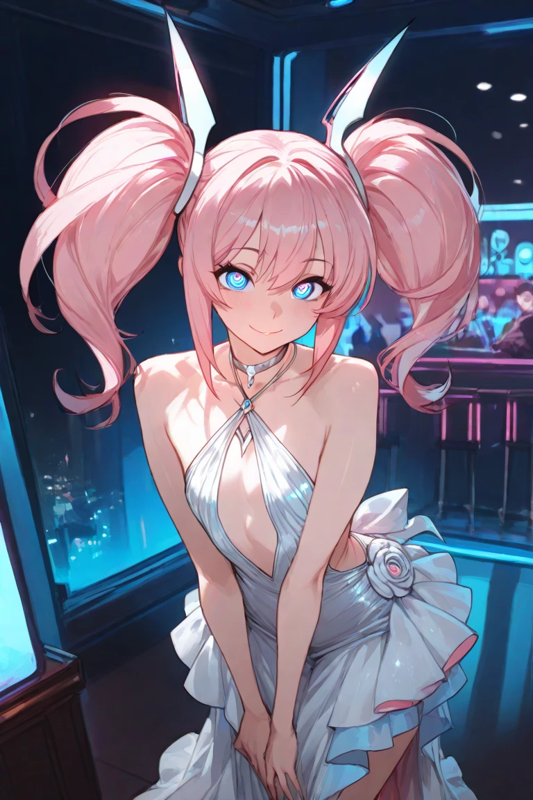 extremely details, perfect, aerial view, like a work of art, anime girl holding an ice and snow sword, pink hair and long purple skirt complement each other, looking at the distant Ayaka Genshin, taking us to the world of Genshin, (((fully body, thick coxas, small perky breasts, serious face, small mouth with thick lips)))