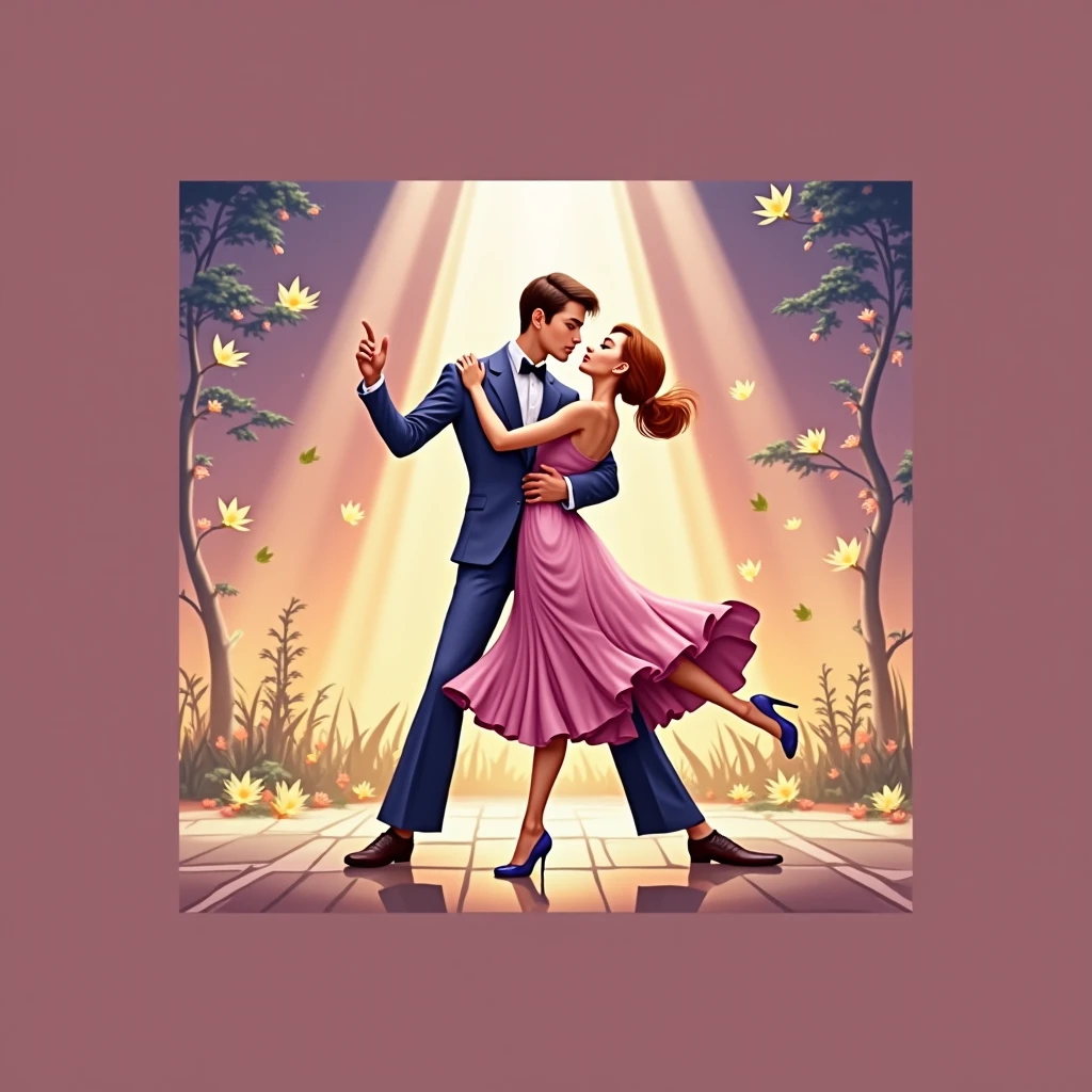 A couple dancing in living room with cut-sense heart-shaped layer design background in pink tones, Ad images, Valentine's Day, Tanabata advertising photo, Complete character, Netflix, Advertising, European Union, Promotion style, first-person view, bokeh, UHD, best quality