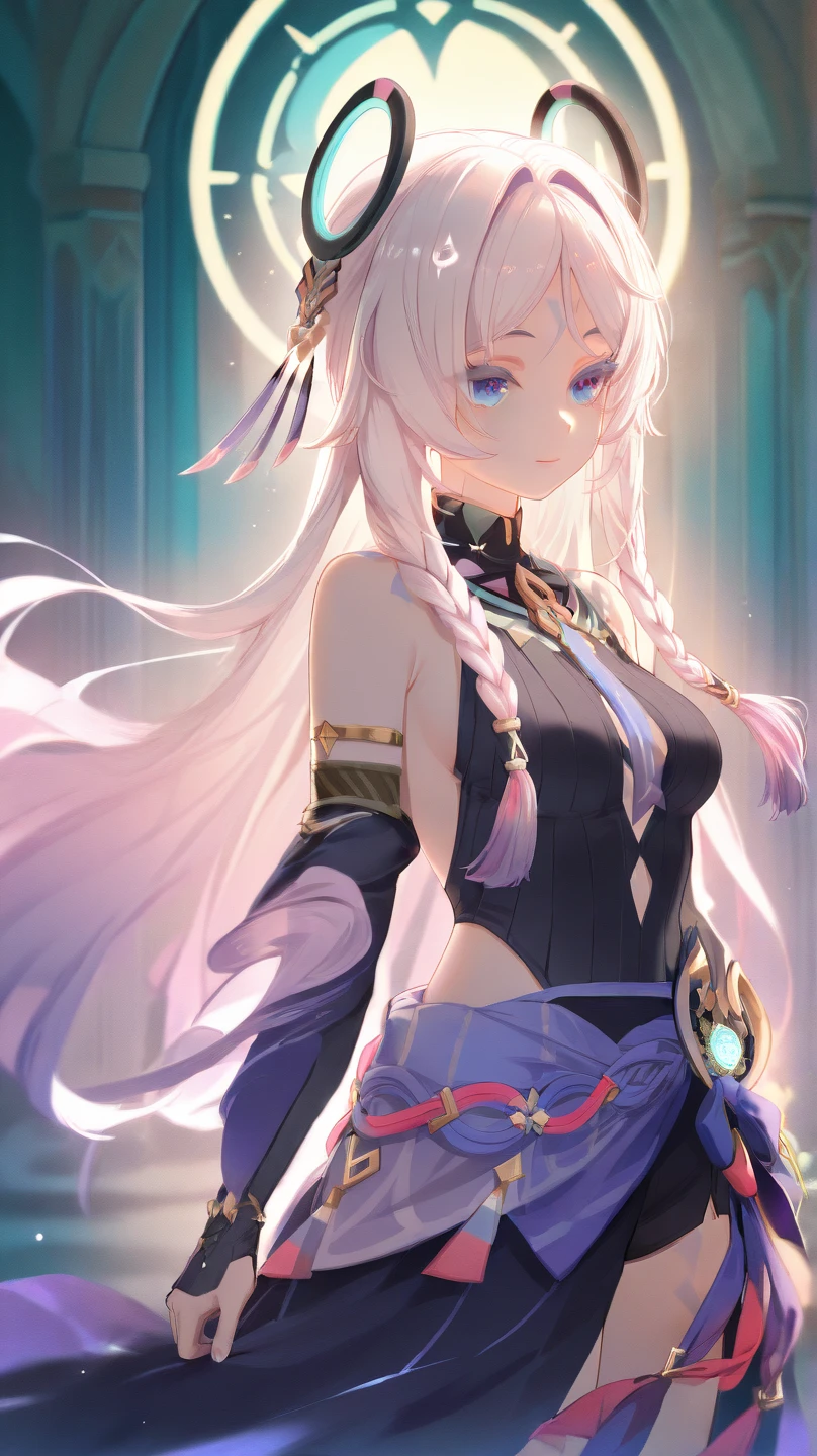 8k resolution, masterpiece, Highest quality, Award-winning works, unrealistic, From above, erotic, Only sexy women, healthy shaped body, Anatomically accurate skeleton, 22 years old, Black Mage, Height: 170cm, Large, firm, swaying bust,, Silvery long wavy hair, Detailed facial depiction, break, Mysterious blue eyes, Standard Nose, eyeliner, Pink Lips, Sexy long legs, Clear, glowing skin, holy knight, Gothic ruffle long dress, A dress with a complex structure, Seven colourful dresses, Clothed in flames, royal coat of arms, elegant, Very detailed, Delicate depiction of hair, Miniature Painting, Digital Painting, artステーションコンセプトart, Smooth, Sharp focus, shape, artジャム、Greg Rutkowski、Alphonse Mucha、William Adolphe Bouguereau、art:Stephanie Law , Royal Jewel, nature, Symmetric, Greg Rutkowski, Charlie Bowwater, unrealistic, Surreal, Dynamic Lighting, ファンタジーart, Complex colors, Buddhist Mandala, Colorful magic circle, flash, dynamic sexy pose, A kind smile, Mysterious Background, aura, A gentle gaze, break, Small faint lights and flying fireflies, night, lanthanum, 山の頂From above下界を見下ろす, Starry Sky, milky way, nebula, shooting star, Flowers, bird, Wind and Moon, (From the side, Looking back towards the camera:1.3), Cast a healing spell, A pillar of light stretching into the sky, Laser beam, Climb the stairway to heaven