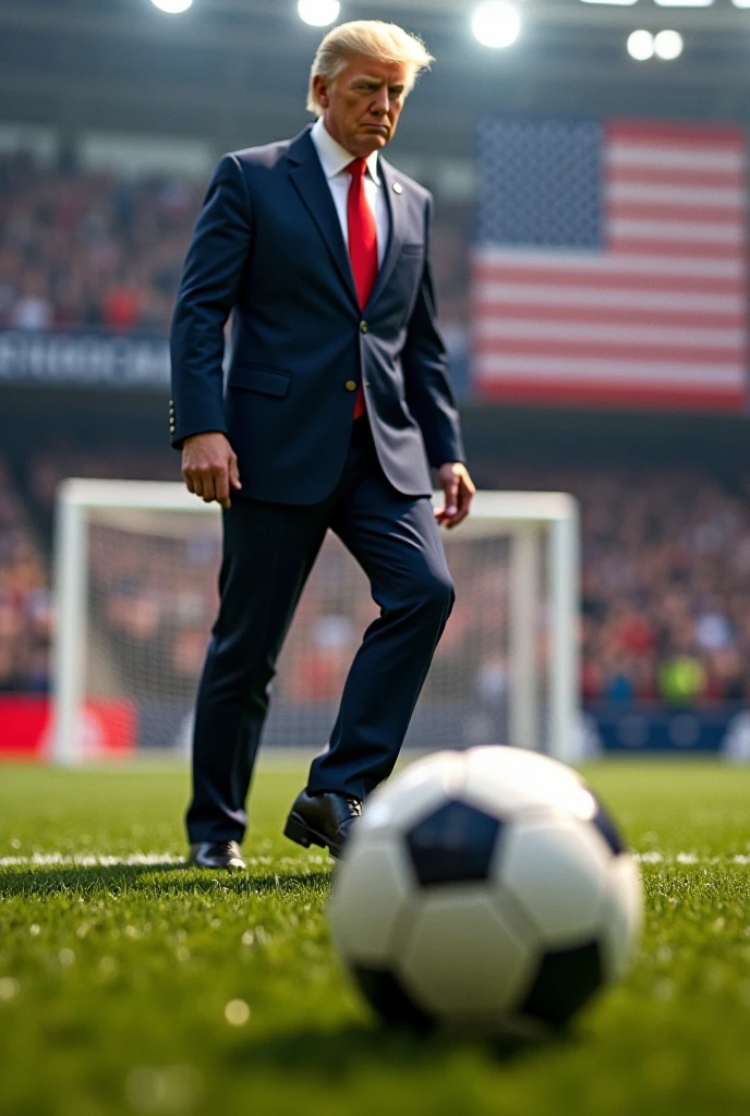 <lora:jfk2024:0.85> jfk2024 man, playing soccer, wearing soccer outfit, shorts, tshirt