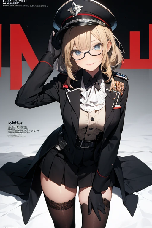 beautiful lighting, best quality, masterpiece, intricate detail, detailed background, shining skin, shining body, (shiny skin:1.2), dynamic angle, mid shot, wide hips, 1 girl,  vesti \(nikke\), <lora:vesti-nikke-richy-v1:1>, large breasts, red necktie, black shirt, black thighhighs, jacket, sleeveless, beret, black shorts, micro shorts, in an office, leaning forward