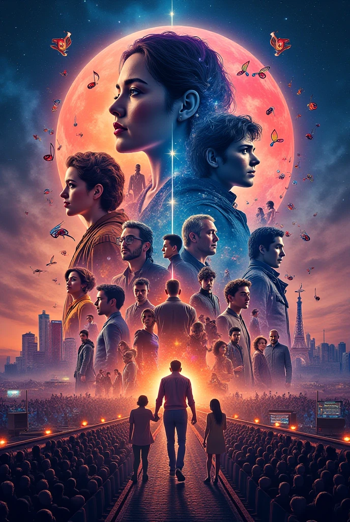 Hey! That sounds like a fantastic mix of genres! Here are the top 10 shows of 2024 that cover sci-fi, fantasy, romance, and horror:

1. "Starfall: Galactic Adventures" (Sci-fi)
2. "Realm of Magic" (Fantasy)
3. "Eternal Love" (Romantic)
4. "Dark Shadows" (Horror)
5. "Chronicles of Enchantment" (Fantasy)
6. "Beyond the Stars" (Sci-fi)
7. "Whispers in the Dark" (Horror)
8. "Moonlit Serenade" (Romantic)
9. "The Haunting Hour" (Horror)
10. "Love Beyond Time" (Romantic)
Can u make these shows poster in a single frame?