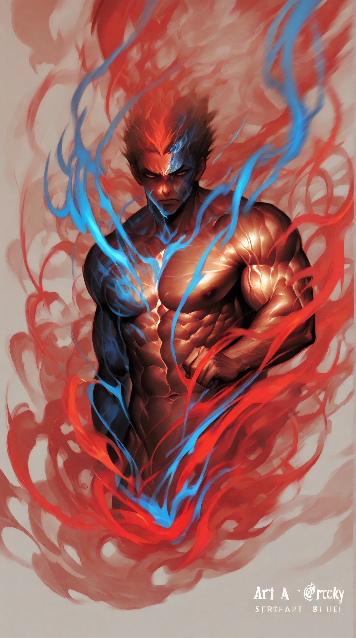 Man blonde lustful sexy athletic build with big bright blue eyes with increased hair . With a fierce look and a thin face .
