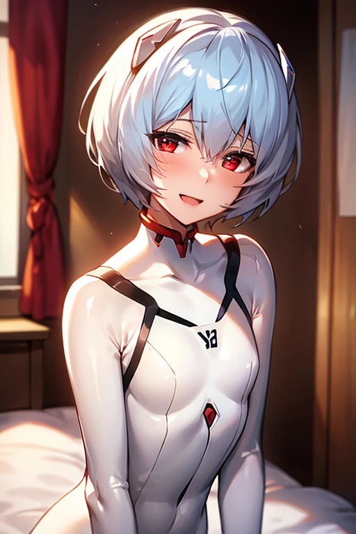 solo, A beautiful evil lady assassin, silver short hair, blue eyes, gazing condescendingly at the viewer with a scornful grinning expression, (((heart marks are floating in the background, kiss, blow a kiss to the viewer))), (Lying on the bed), ((seduction, seductive attack, temptation, temptation attack)), (opening your legs), (not showing your skin), extremely detailed , masterpiece quality, ultra-detailed, HDR, vivid colors, physically-based rendering, thick muscular thighs, beautiful muscular thighs, attractive buttocks, very strong wrestler, High resolution, masterpiece, accurate, Anatomically correct, Winner of numerous awards, best quality, detail, high detail, high quality, quality, Retina, Very detailed, Textured skin, Ultra high definition, (wearing white suit, wearing a tight Chinese dress, wearing a skirt, wearing a tight dress, wearing sexy panties), you won,