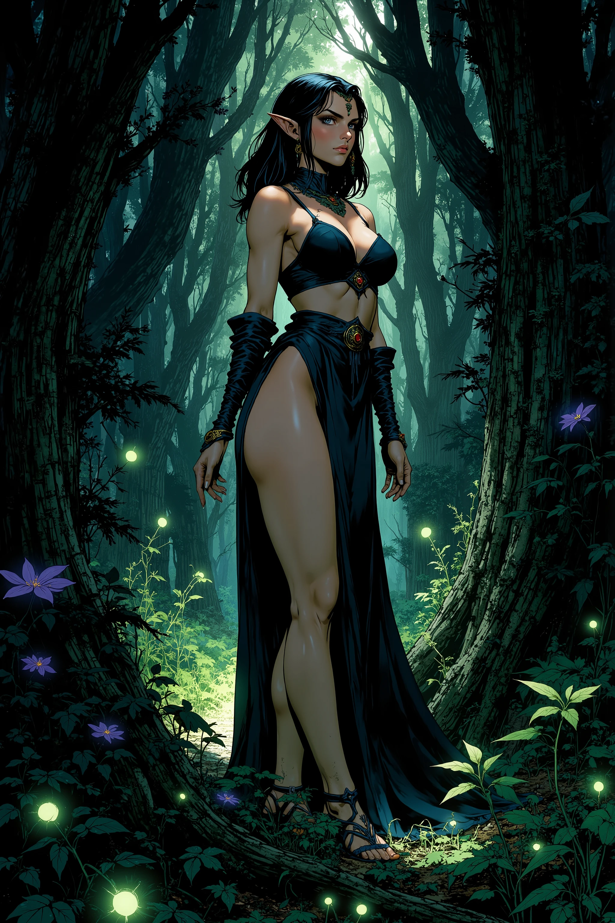 ，in style of Aleksi Briclot, character concept design, half body intelligent human，Auxiliary Aura Mind，(bamboo forest：137）