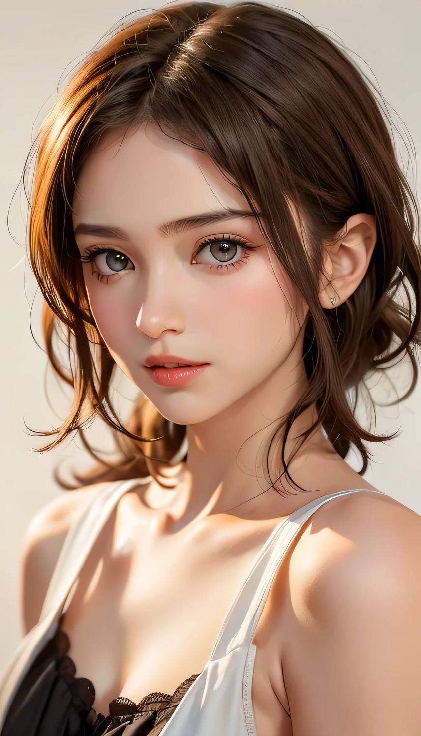 (8k, RAW photo, best quality, masterpiece:1.2), (realistic, photo-realistic:1.4), illustration, highres,hexagon,(1girl), gorgeous, rough skin, (oval face:1.1), professional lighting, photon mapping, radiosity, physically-based rendering, cute,
wear basketball uniform, large breast, ((cleavage)), at basketball court, pureerosface_v1:0.3