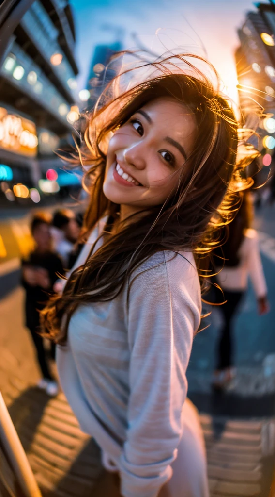Highest quality,master piece,incredibly absurdres,photography,high resolution,lens flare,a girl, one girl,solo focus,alone,full body,perfect anatomy,Highest quality,8kbloom,a girl, one girl,solo focus,bokeh,alone,full body,standing,posing,4K,8k,raw photo,short blonde hair,Blonde、Earrings,Beautiful eyes、Japanese women,Age 25,healthy,maternal,positive,bright,kind,arms up,Trendy fashion for women in their 20s（Stylish T-shirt,1:3)、Beautiful Skin,Fair skin,,masterpiece,Young and beautiful,Attractive woman,Dcup Bust、An innocent smile、smile、teeth、The background is a lake、night、moon、dim、The stars are beautiful、Accurate hands、Accurate legs,one girl、Anyway, so cute
