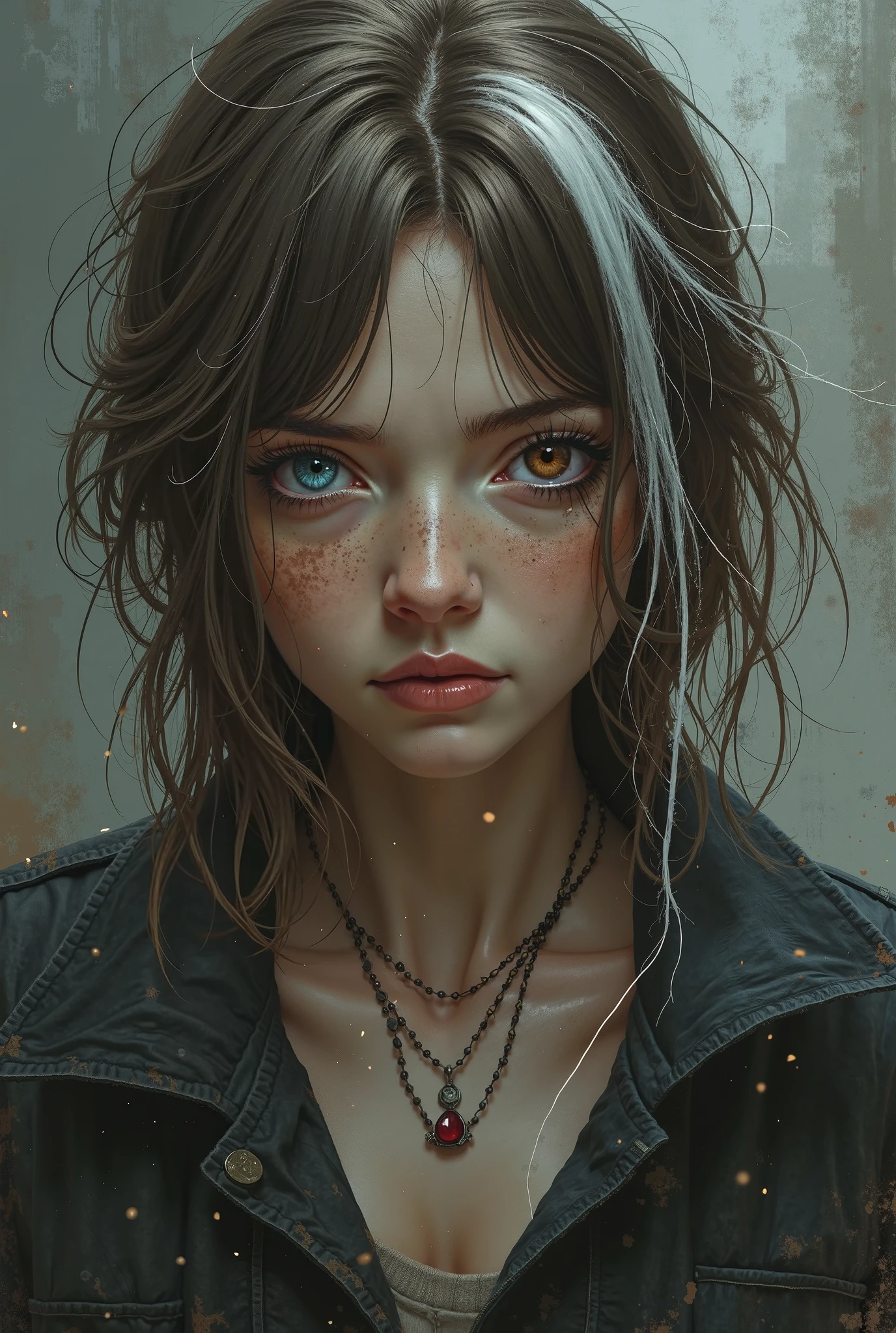 There is a woman with a necklace and a necklace on her neck - SeaArt AI