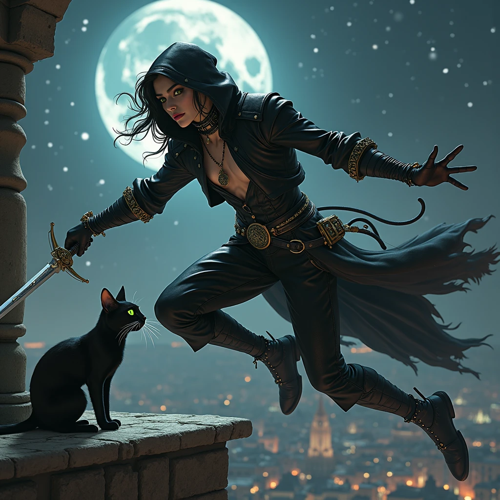 There is lost coliseum there stand female lioness in battle stance, she have ebony colour skin beautiful yellow cat eyes dark gold eyeshadows make up, ring style earrings, her hair is purple with pink highlights . she dressed in white neather topic with golden parts on countures also short and white leather straps on her cat legs instead of boots, her hands have hude ruby claws on her fingers, (ultra high quality fantasy art, anime fantasy style, masterpiece, ultra high quality character design, 8k quality anime art, realistic anime art, top quality wallpaper illustration, detailed ultra high quality accurate face, high quality design and accurate physic)