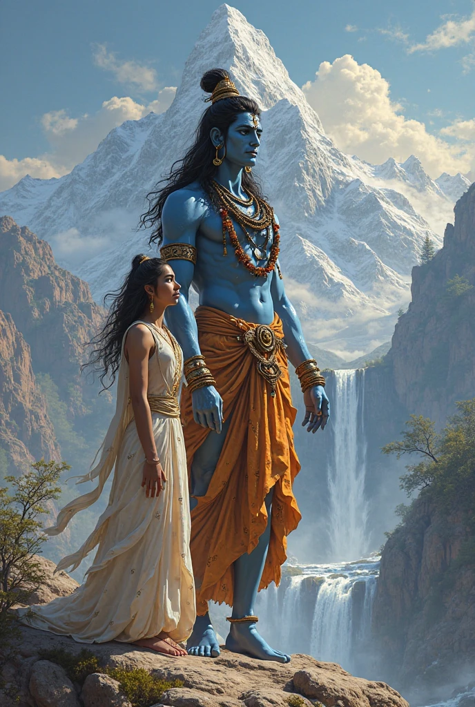 Generate mahadevs photo with girl and har name is nandnani