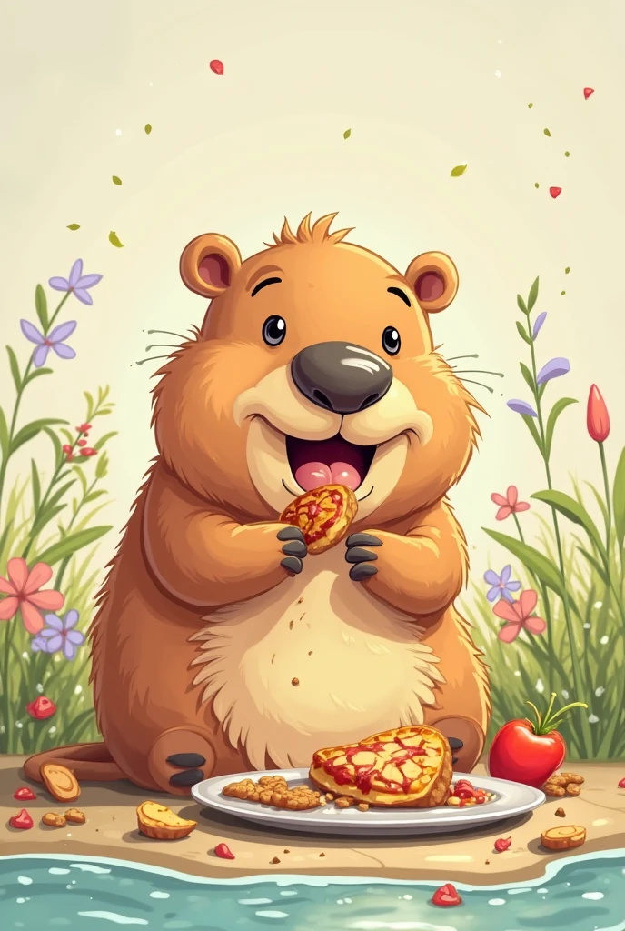 A cute and charming hedgehog character is happily munching on a piece of fruit. The hedgehog, with a joyful expression, holds a juicy strawberry in its tiny paws, savoring each bite. Surrounding the hedgehog are other colorful fruits like blueberries, apple slices, and grapes, creating a vibrant and cheerful scene. The hedgehog's eyes sparkle with delight as it enjoys its treat, and a few drops of juice may even be seen on its adorable face. This heartwarming moment captures the simple joy of the hedgehog indulging in its favorite snacks, highlighting its endearing nature and the delightful innocence of enjoying a tasty fruit feast.