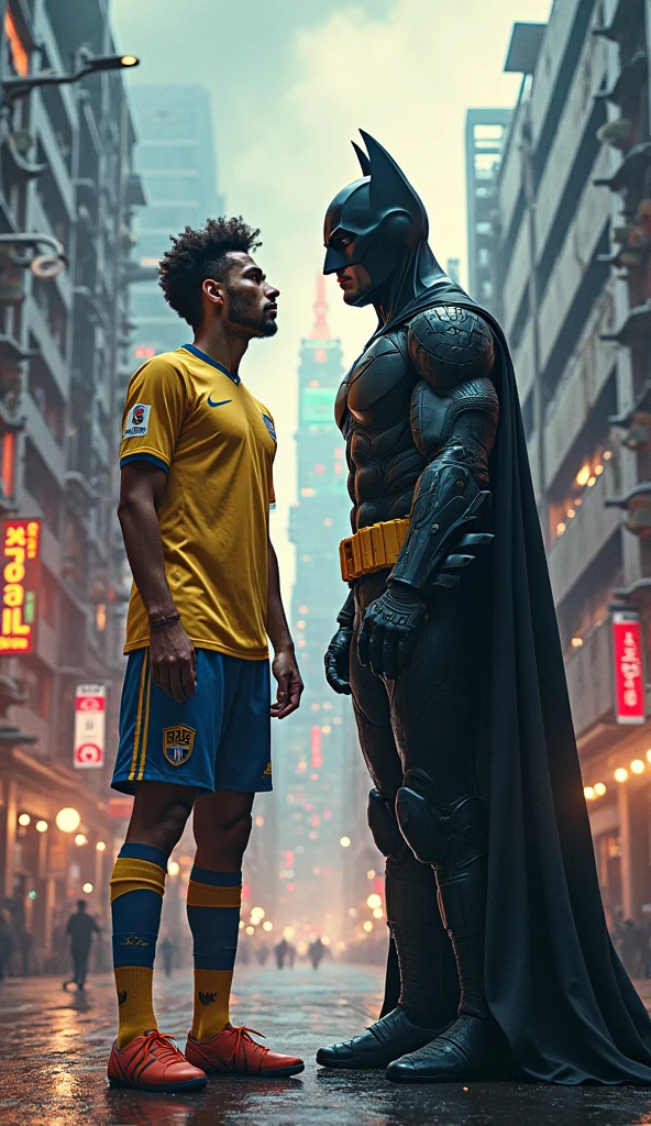 Batman talking to Ronaldo Fenômeno about the Ballon d'Or