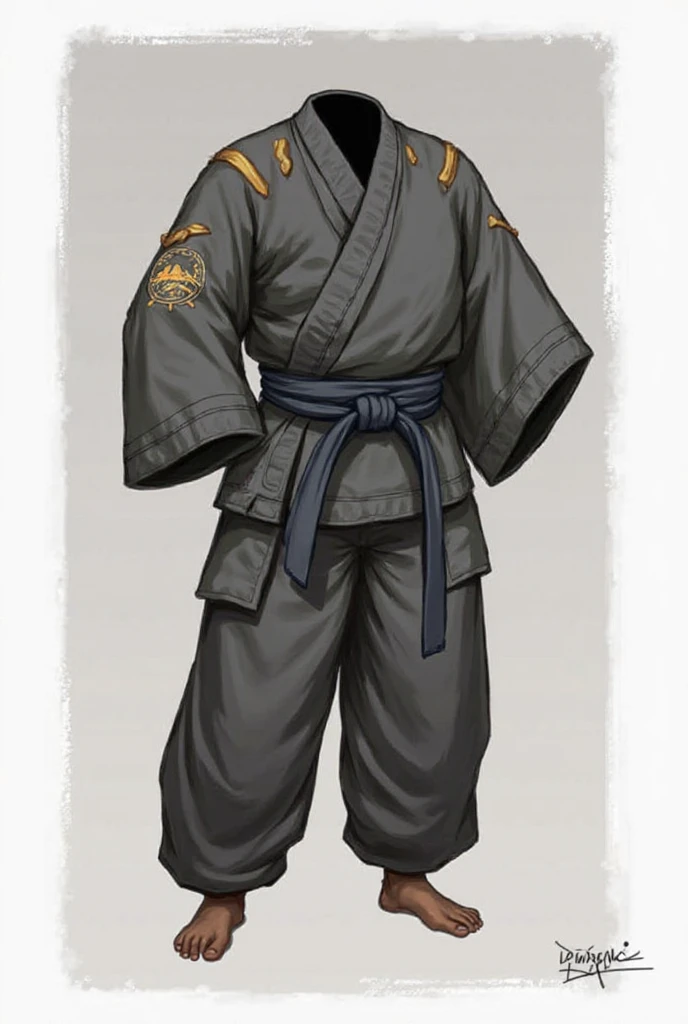 Put a karate kimono on the boy in the picture with a drawing of a fierce tiger on the left sleeve, his 2 fists are bandaged with black bandanas. His right arm is raised with clenched fists in front of his right chest, a slightly clear and reddish flame emanates from his right fist. He will be in an environment similar to an old martial arts dojo with worn-out equipment due to intense training, the place will be half darkened with a light light highlighting the boy in the photo, next to the boy there will be a torn and well-worn punching bag due to the blows given by the boy. The boy has a serene face and a slight confident smile.