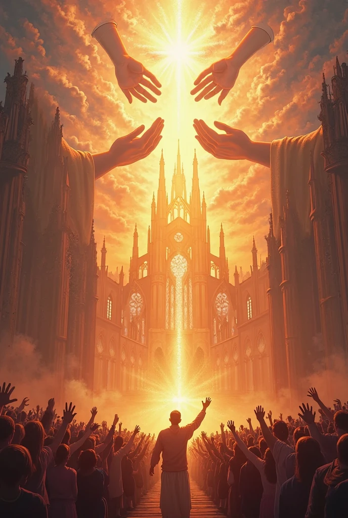 Set in the vibrant atmosphere of a video game expo, this oil painting captures Gabe Logan Newell with a papal-like presence, illuminated by a soft, divine light. Amidst the bustling background of gaming booths and colorful displays, green paper scraps flutter through the air, each marked with '50% off,' symbolizing the thrilling world of gaming sales. Enthusiastically gathered around him is a diverse group of gamers, each lost in the excitement of the expo, their faces reflecting admiration and joy, creating a scene that merges the reverence of a leader with the dynamic energy of the gaming community,<lora:godoil:0.65>