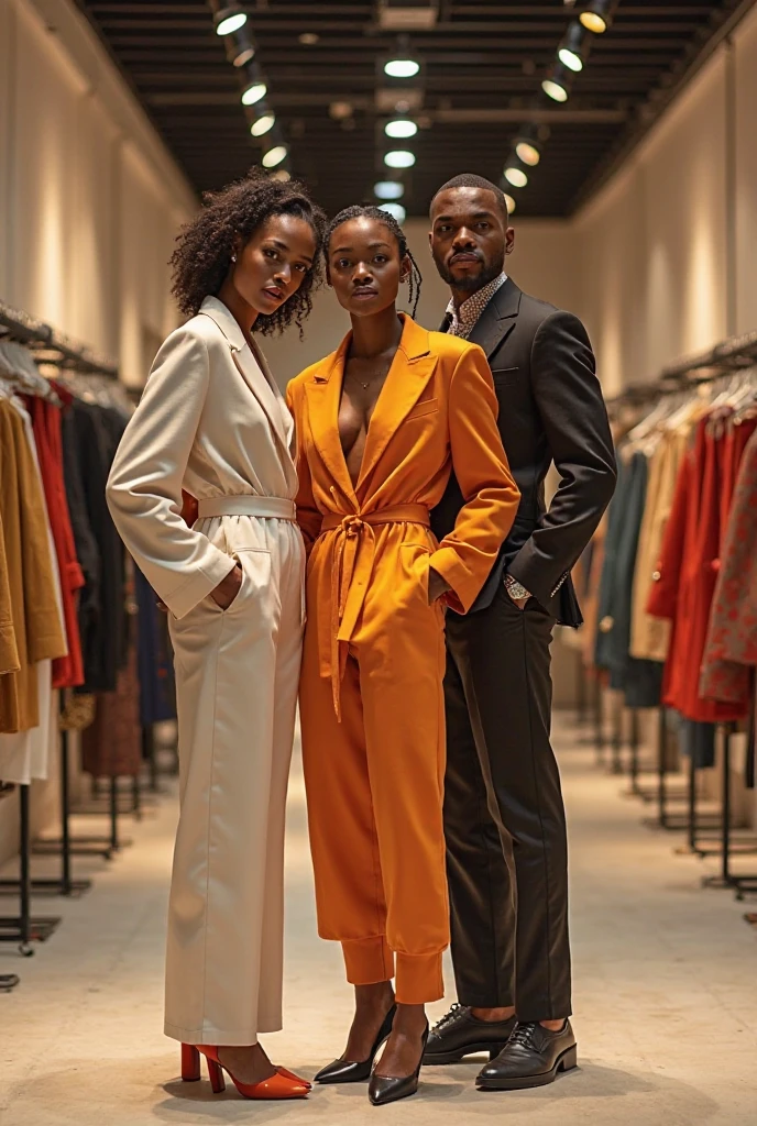 I want an image of different stylish clothes for men and women that are environmentally friendly., to sell