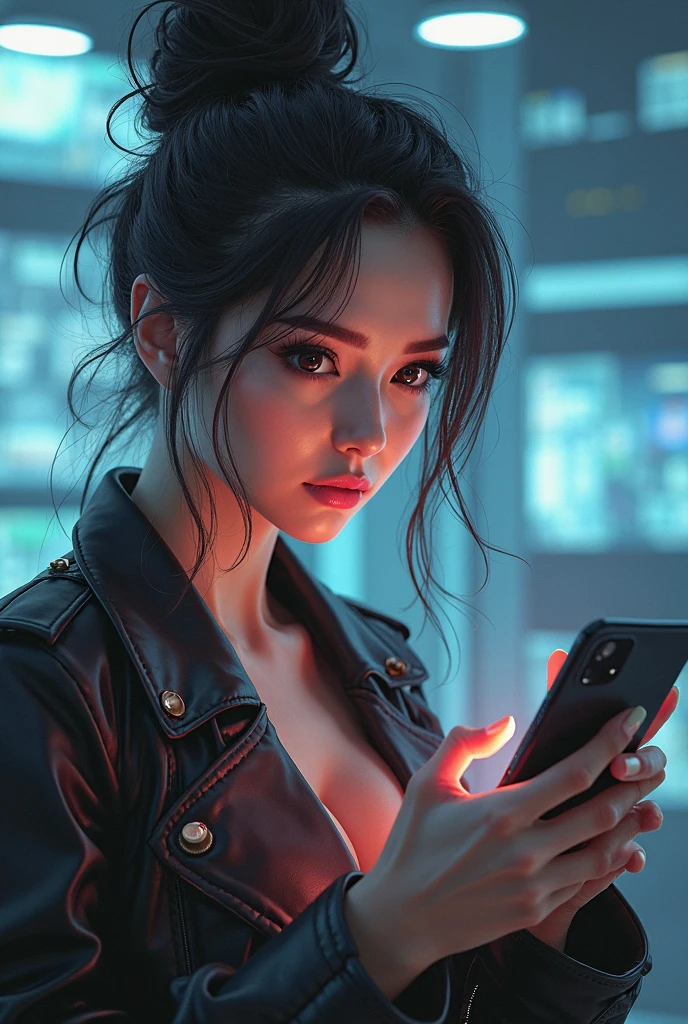 (RAW photos, best quality), (realistic, photorealistic: 1.2), (round face: 1), 1 girl, selfie outdoor, (high detail skin: 1.2), (puffy eyes), (lying silkworm), smile, collarbone, air bang, straight brown black hair, pure black pleated skirt, soft lighting, high quality, cityscape, skyline, night, rain, wet, professional lighting, Photon mapping, radiosity, physically based rendering,