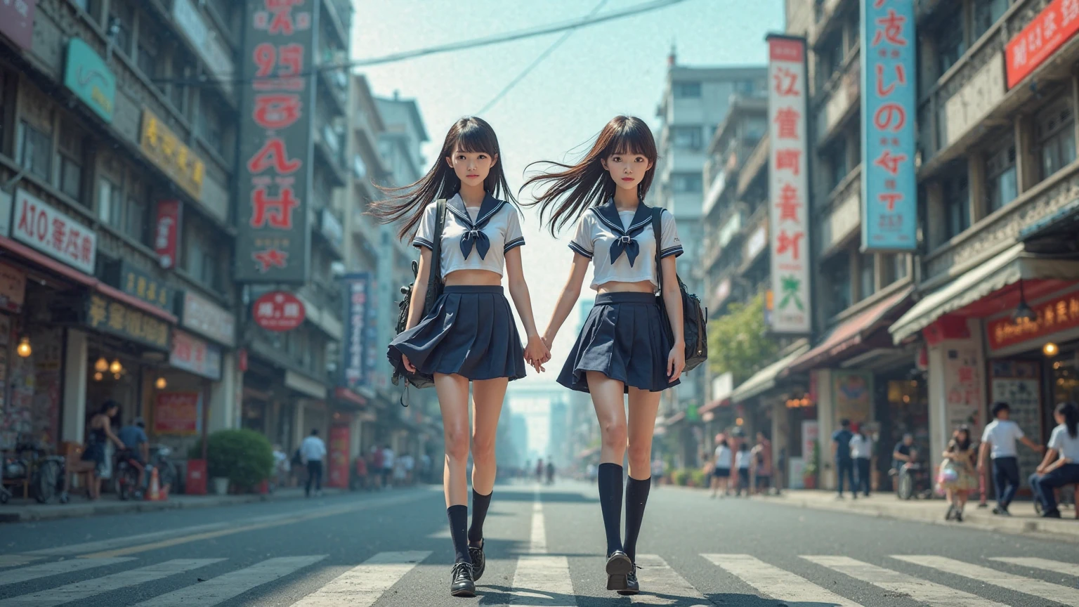Primary school students、Small breasts、Attractive girl carrying a red backpack、An environment surrounded by beautiful greenery and nature、Enjoy spring outings with cute puppies. The illustrations are high definition illustrations with 4K resolution..、smile、Ultra-detailed:1.0 (figure, step piece line drawing,Features highly detailed facial features and cartoon-like visual butterfly dancing。)