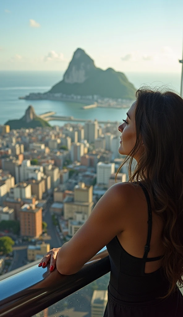 Opens with a panoramic view of the city of Rio de Janeiro at dusk, with the famous Sugarloaf Mountain in the background.
Main Character Introduction, Carla, uma mulher jovem e aventureira, Known for her impulsive decisions.