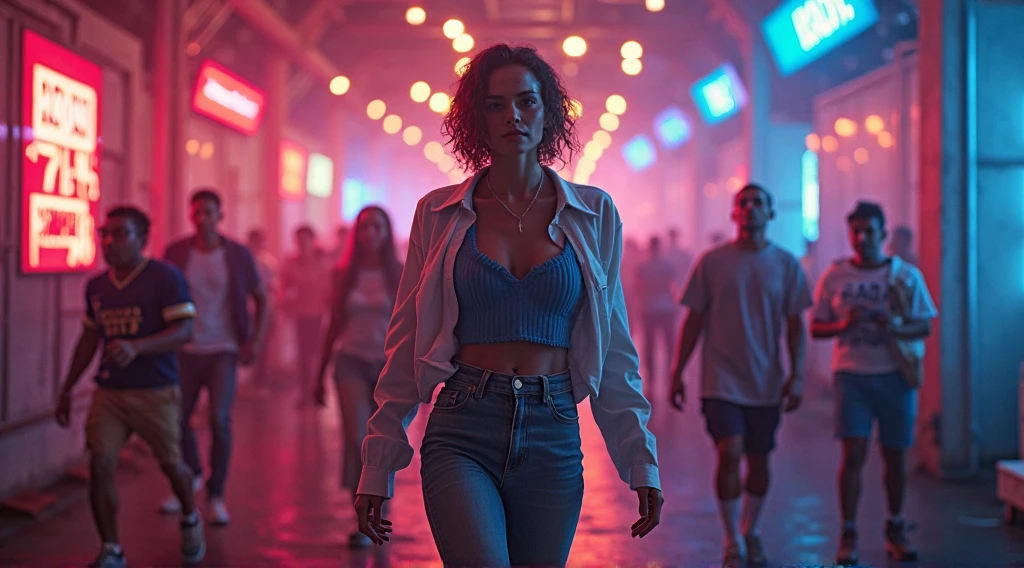 (hyperreal:1.4),
(((full body shot:1.5))), RAW, emotional, dynamic, distortion for emotional effect, bright, use of unusual colors, Nice cinematography, (realistic, photo realistic:1.4),
Motel Girl, armed, jungle, Quiet Bay, superhero with magical powers, creating such elements, like fire and lightning, radiating an aura of mystery,
detailed eyes, detailed face, Detailed skin,