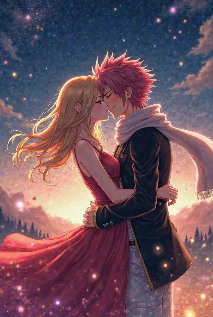 Natsu dragneel and outer moka kissing