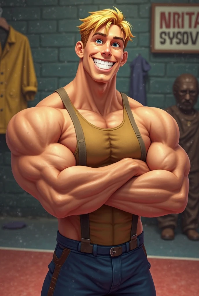 Photo realistic, Realistic, One muscular man, Anime-like physique, Giving a thumbs up with force in their arm., bulging muscles, The moment his muscles expanded, the chains shattered., The chain that was used to bind the man tightly., (((Broken chain))), Flying chain fragments, A man with a refreshing smile, masterpiece, anatomically correct, textured skin, high details, high quality