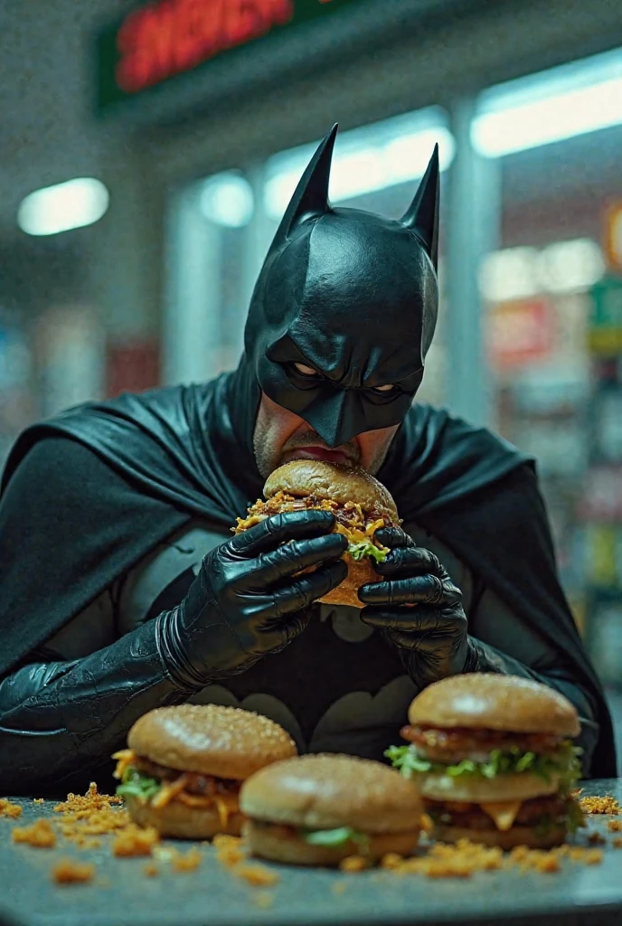 Fat batman, In a pizzeria, lazy