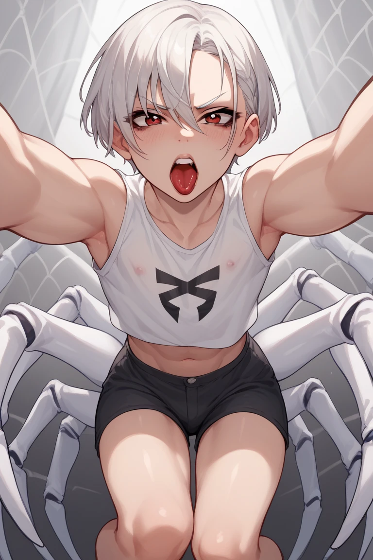 (best quality:1.3), masterpiece,(front view:1.0),(male , 10years old, slim body, ultra cute kawaii:1.8), pretty baby face, detailed cute face and eyes,(disproportionate breasts:0.8),(flat chest:2.4),(cleavage:0.4),(huge nipples:0.2),standing, sexy pose,(heart-shaped pupils:1.9),(anger:1.8),(crying:1.9),(disproportionate muscles:2.9),(muscle:1.8),(abs:1.9),(toned:1.2),(strong muscles:2.0),(Hypnosis:3.0),(sweating:1.8),(2boy:1.5),(silver hair:1.9),(baby face:1.4),(face forward:1.5),(eyes without light:1.8),(NSFW:1.5),(pubic hair:2.0),(haileg leotard:2.0),(muscle legs:1.5),(slim:1.5),(huge penis:2.5),(cum in anal:2.5),(anal sex:2.5),(Erect penis:2.5),