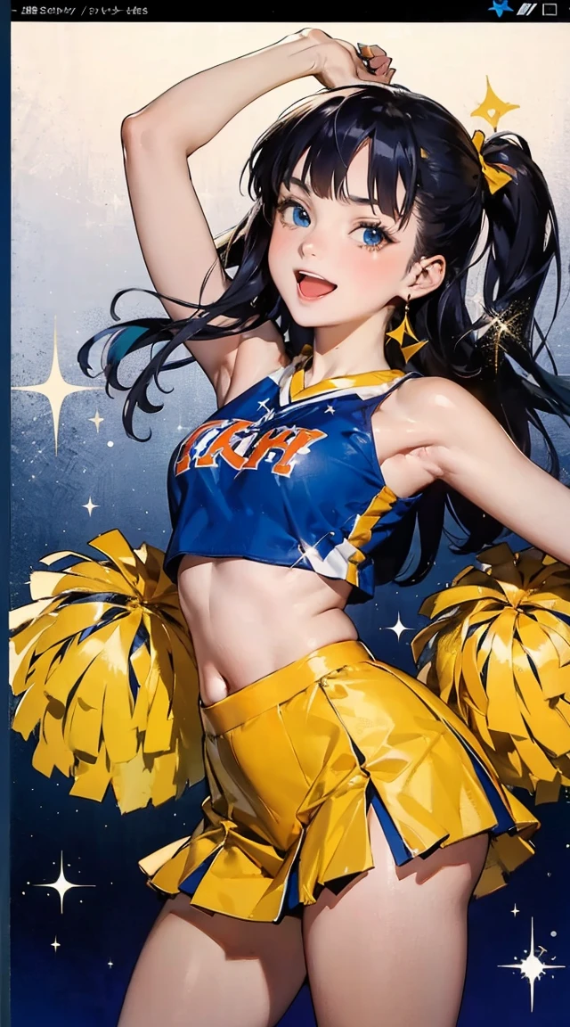 (8k, best quality, master piece: 1.2),super high resolution,1 girl, 独奏, cowboy shot ,ultra-detailed face, Selfie、Reflection in the mirror、Cheerleader、Ash、Private room、bed、Midnight、Out of the window、Starry Sky、wariza, hand between legs, Collarbone, Ecstatic expression