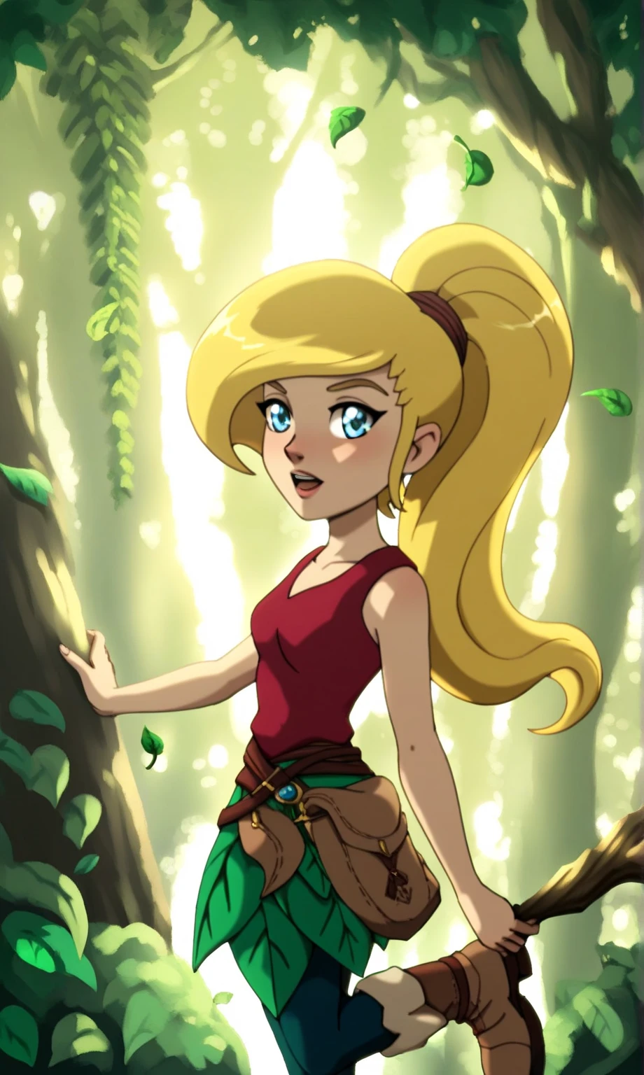 <lora:TFM_Chibi_Zelda:0.6>  1girl, blonde hair, 80s anime style, casting a magic spell in a forest, flaming trees